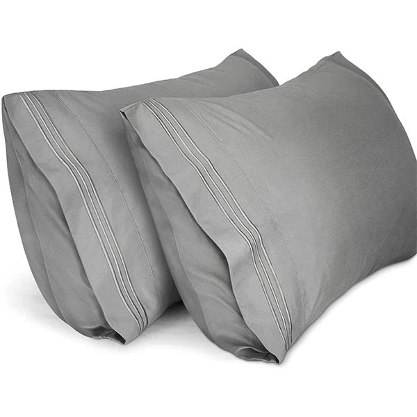 Plain cotton embroidered pillowcase